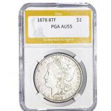 1878 8TF Morgan Silver Dollar PGA AU55
