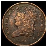 1835 Copper Half Cent NEARLY UNCIRCULATED