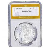 1886-S Morgan Silver Dollar PGA MS64