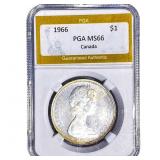 1966 Canada Silver Dollar PGA MS66