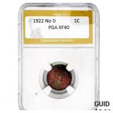 1922 Wheat Cent PGA XF40 No D