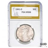 1941-D Walking Liberty Half Dollar PGA MS66