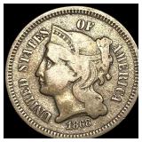 1868 Nickel Three-Cent Piece NEARLY UNCIRCULATED