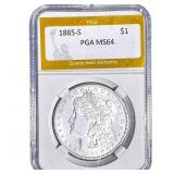 1885-S Morgan Silver Dollar PGA MS64