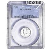 1938 Mercury Silver Dime PCGS PR66