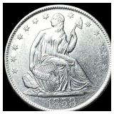 1858-O Silver Half Dollar CLOSELY UNCIRCULATED