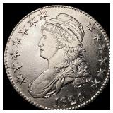 1824 Capped Bust Half Dollar NEARLY UNCIRCULATED