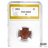 1864 Indian Head Cent PGA MS64 RB