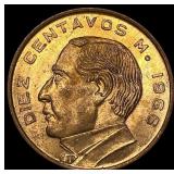 1966 Mexico 10 Centavos NEARLY UNCIRCULATED