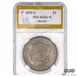 1878-S Morgan Silver Dollar PGA MS66 PL Monster
