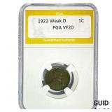 1922 Weak D Wheat Cent PGA VF20