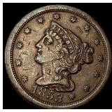 1853 Braided Hair Half Cent CLOSELY UNCIRCULATED