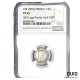 1821 Mexico Silver 1/2 Reale NGC VF35
