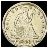 1853 Arrows/Rays Seated Liberty Quarter  CLOSELY