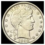 1898 Silver Barber Quarter CLOSELY  UNCIRCULATED