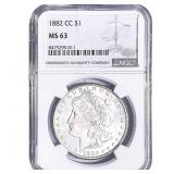 1882-CC Morgan Silver Dollar NGC MS63