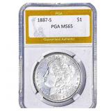 1887-S Morgan Silver Dollar PGA MS65