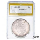 1883-CC Morgan Silver Dollar PGA MS65