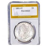 1881-CC Morgan Silver Dollar PGA MS63