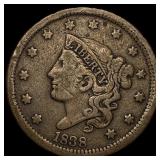 1838 Large Cent Coronet Head ABOUT UNCIRCULATED