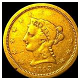 1843-O Gold $2.50 Liberty Head Quarter Eagle LIGHT