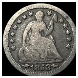 1853 Arrows Seated Liberty Half Dime NICELY CIRCUL