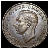1951 Great Britain One Penny - George VI NEARLY UN