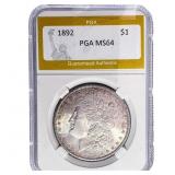1892 Morgan Silver Dollar PGA MS64
