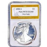 1990-S Silver Eagle PGA PR70 DCAM