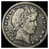 1909-D Silver Barber Quarter LIGHTLY CIRCULATED