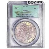1887 Morgan Silver Dollar PCGS MS63