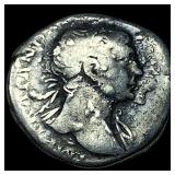 Roman Empire Trajan 98-117 AD Silver Denarius NEA