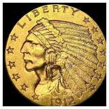 1912 Indian Head $2.50 Gold Quarter Eagle CHOICE A