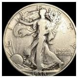 1938-D Silver Walking Liberty Half Dollar LIGHTLY