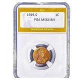 1919-S Wheat Cent PGA MS64 BN