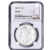 1897-O Morgan Silver Dollar NGC AU55