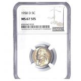 1950-D Jefferson Nickel NGC MS67 5FS