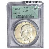 1973-S Eisenhower Dollar PCGS MS66 Silver