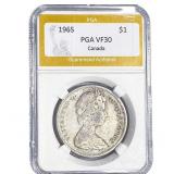 1965 Canada Silver Dollar PGA VF30