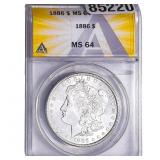 1886 Morgan Silver Dollar ANACS MS64