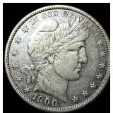 1900-S Silver Barber Half Dollar NEARLY UNCIRCULAT