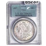 1887 Morgan Silver Dollar PCGS MS63