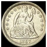 1857-O Silver Seated Liberty Dime NEARLY  UNCIRCU