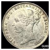 1880 Great Britain Silver 3 Pence - Victoria NEARL