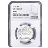 1935 Connecticut Half Dollar NGC MS62