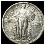 1917 Type 1 Standing Liberty Quarter CLOSELY UNCIR