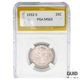 1932-S Washington Silver Quarter PGA MS63