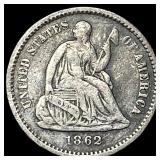 1862 Silver Half Dime ABOUT UNCIRCULATED