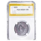 1820 Coronet Head Large Cent PGA MS64+ BN