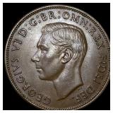1950 Great Britain One Penny - George VI NEARLY UN